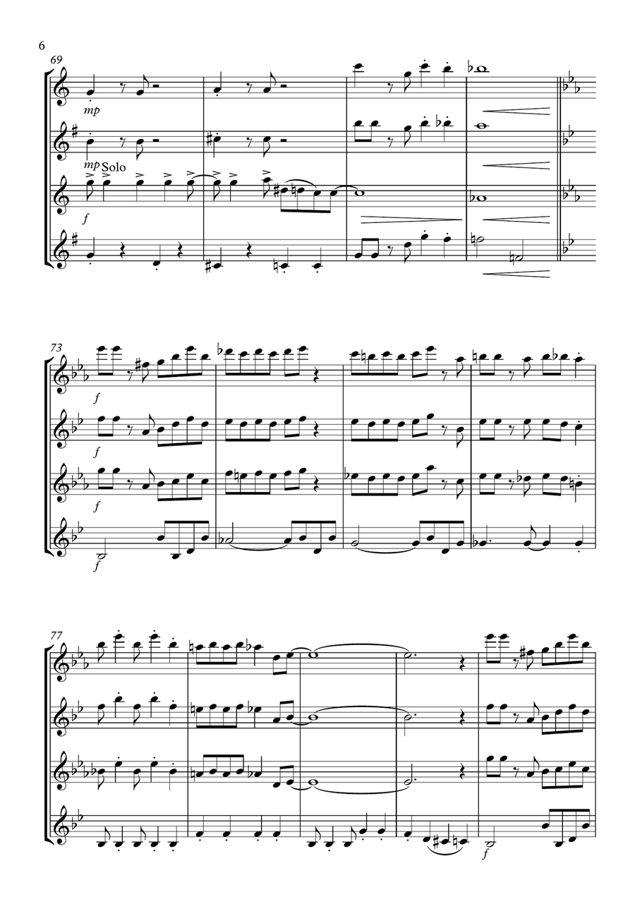 The Flapper's Ball (1920s style): Saxophone Quartet Saxophone Quartet scores gallery preview page 6