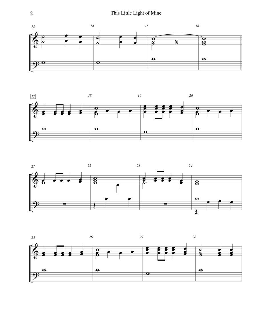 This Little Light of Mine - 2-octave handbell choir 2-Octaves scores gallery preview page 2