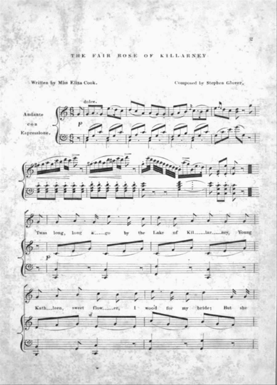The Fair Rose of Killarney. Ballad Voice scores gallery preview page 2