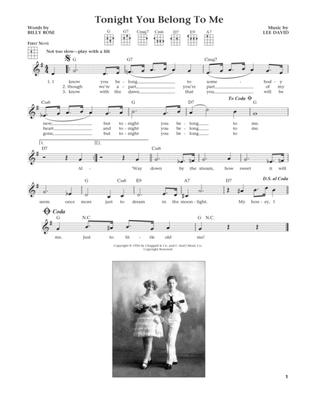 Book cover for Tonight You Belong To Me (from The Daily Ukulele) (arr. Liz and Jim Beloff)