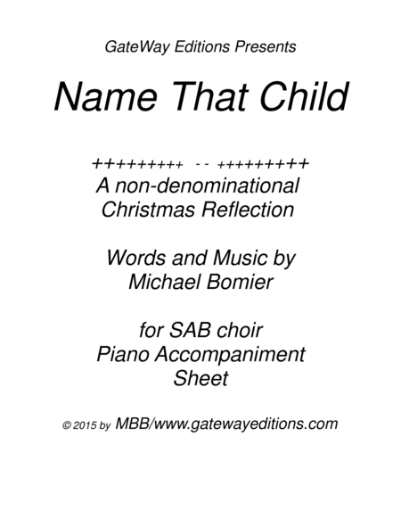 Name That Child SAB Piano Accomp. ONLY image number null