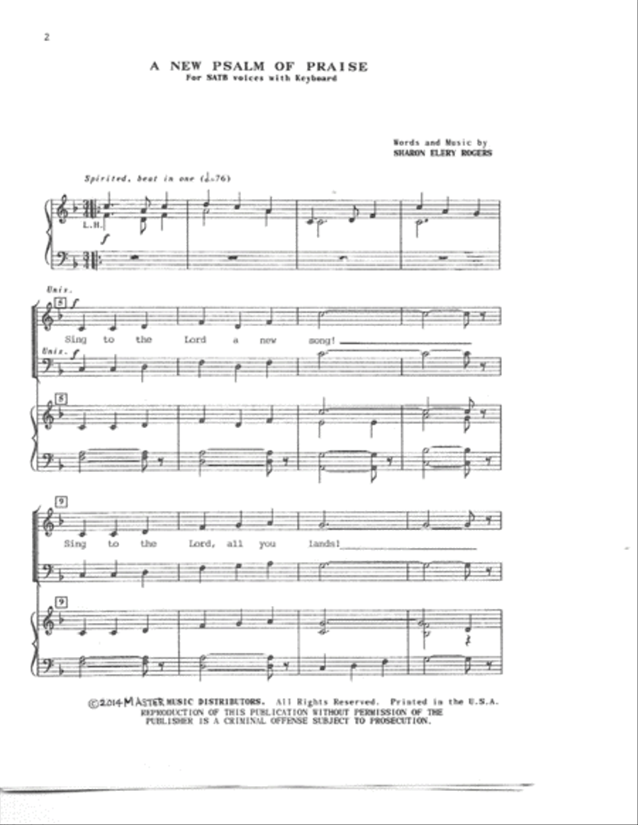 A New Psalm of Praise 4-Part scores gallery preview page 2