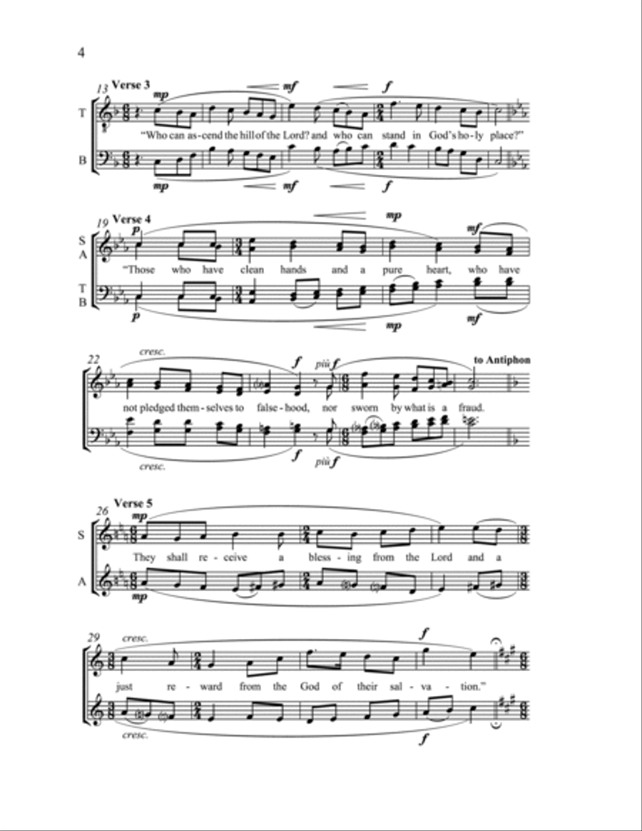 Psalm 24 4-Part scores gallery preview page 3