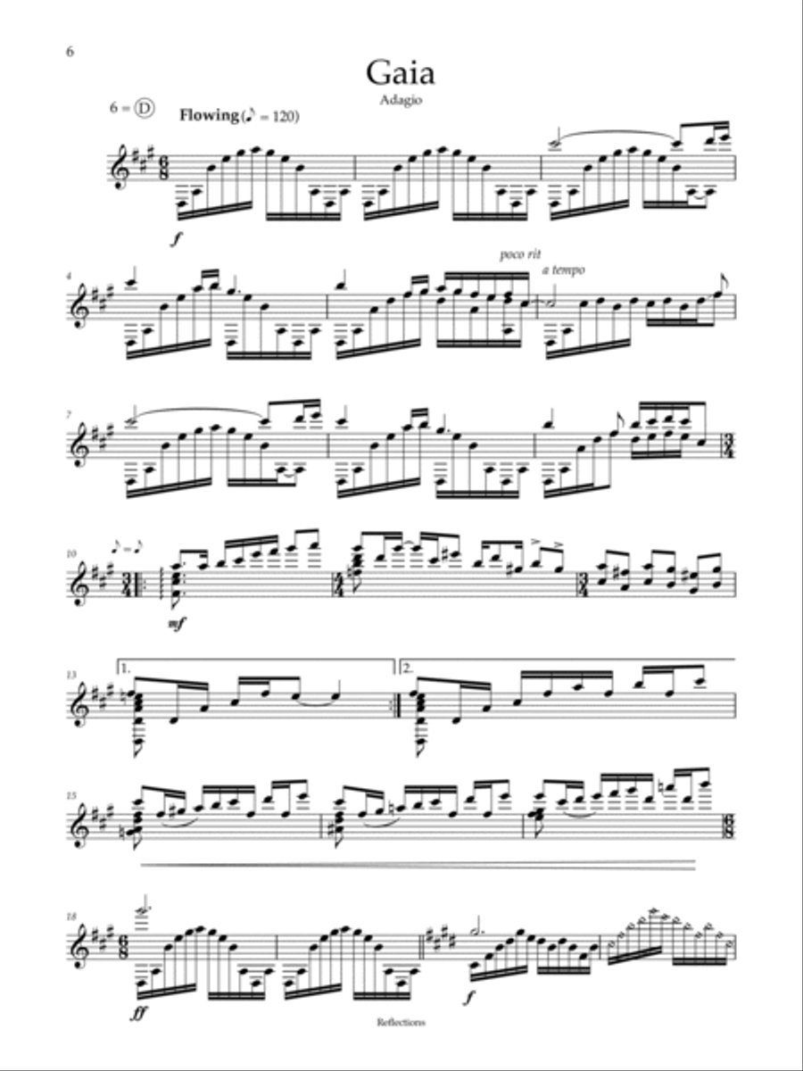 Reflections: Ten Solos for Guitar Acoustic Guitar scores gallery preview page 6