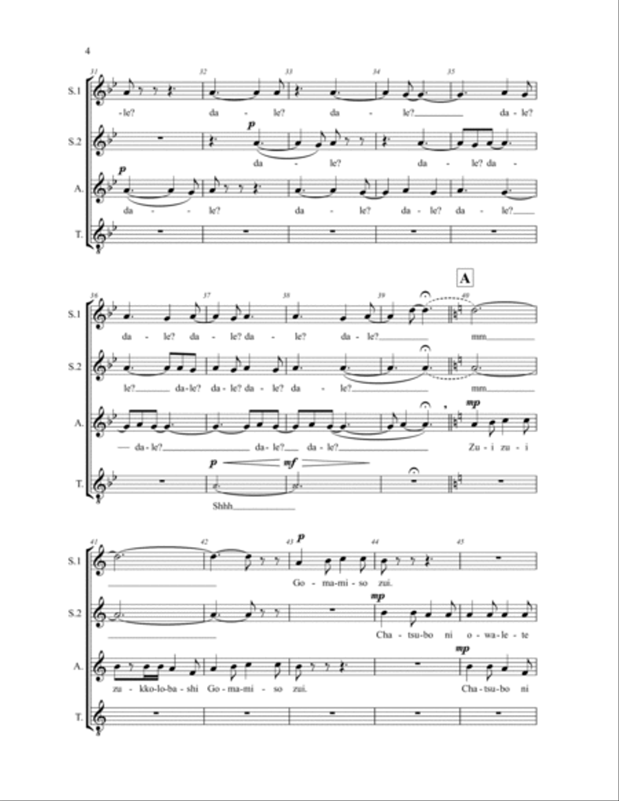 Zui Zui Zui Zui 4-Part scores gallery preview page 3