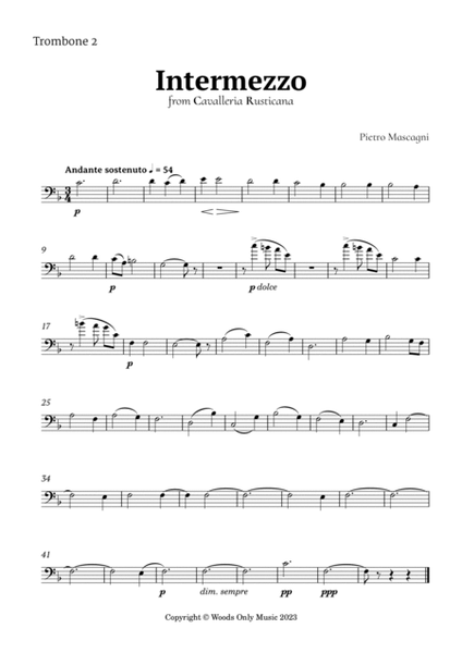 Intermezzo from Cavalleria Rusticana by Mascagni for Trombone Quintet image number null