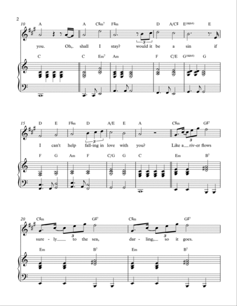 Can't Help Falling In Love Alto Saxophone scores gallery preview page 2