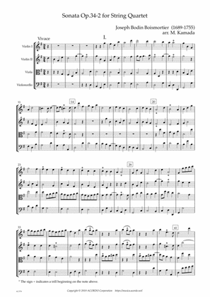Sonata Op.34-2 for String Quartet