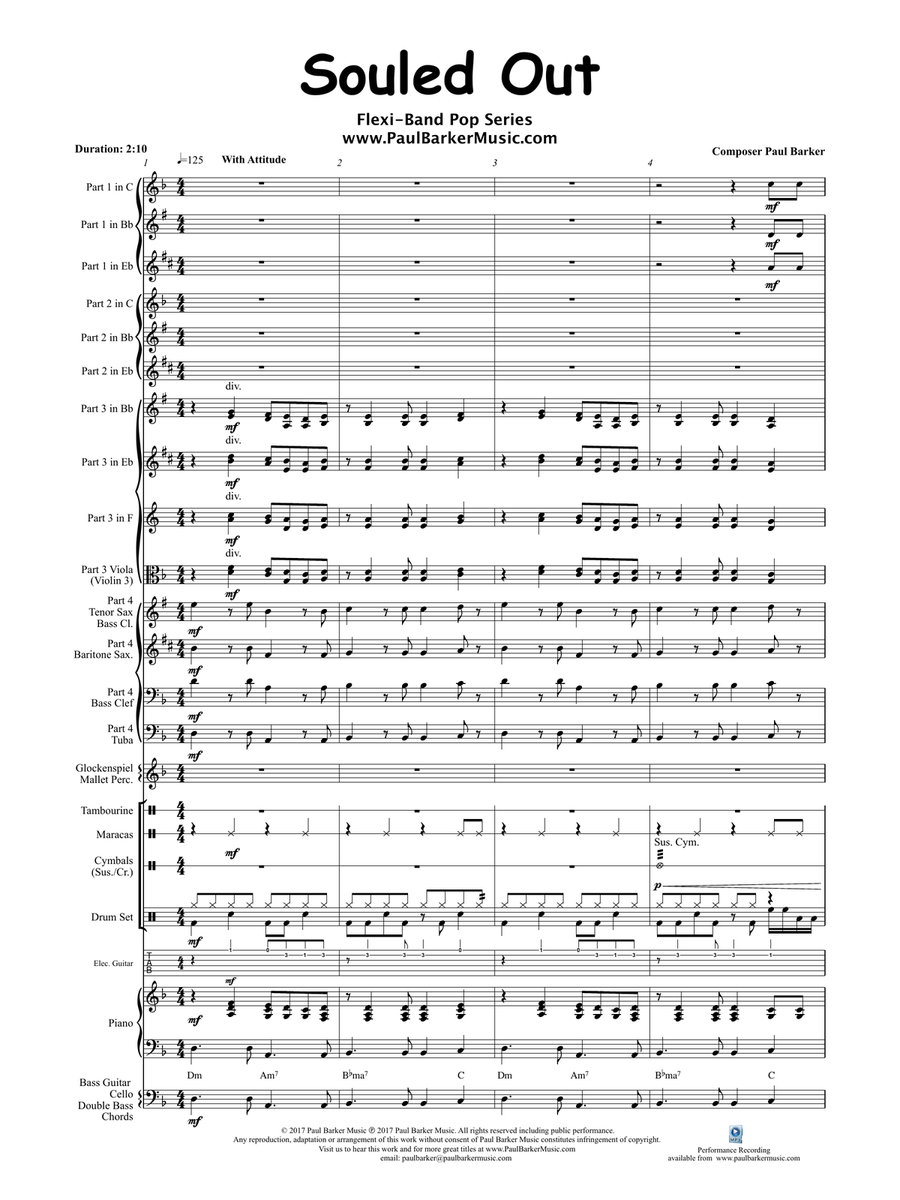 Souled Out (Flexible Instrumentation) Concert Band scores gallery preview page 4