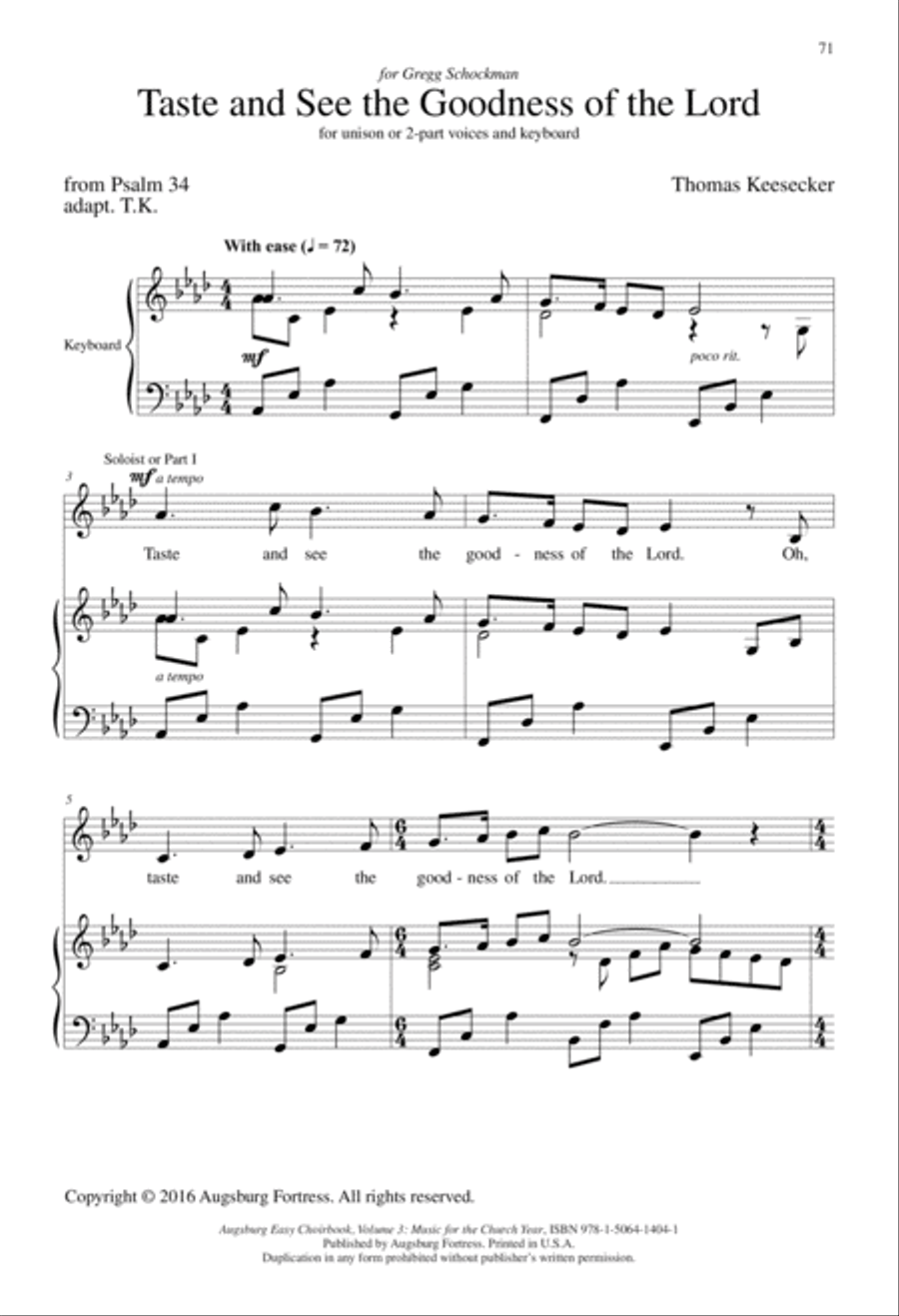 Augsburg Easy Choirbook Volume 3 Unison Choir scores gallery preview page 14