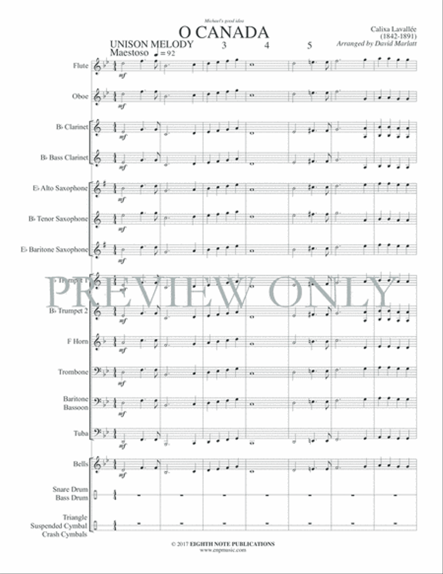 O Canada Concert Band scores gallery preview page 4