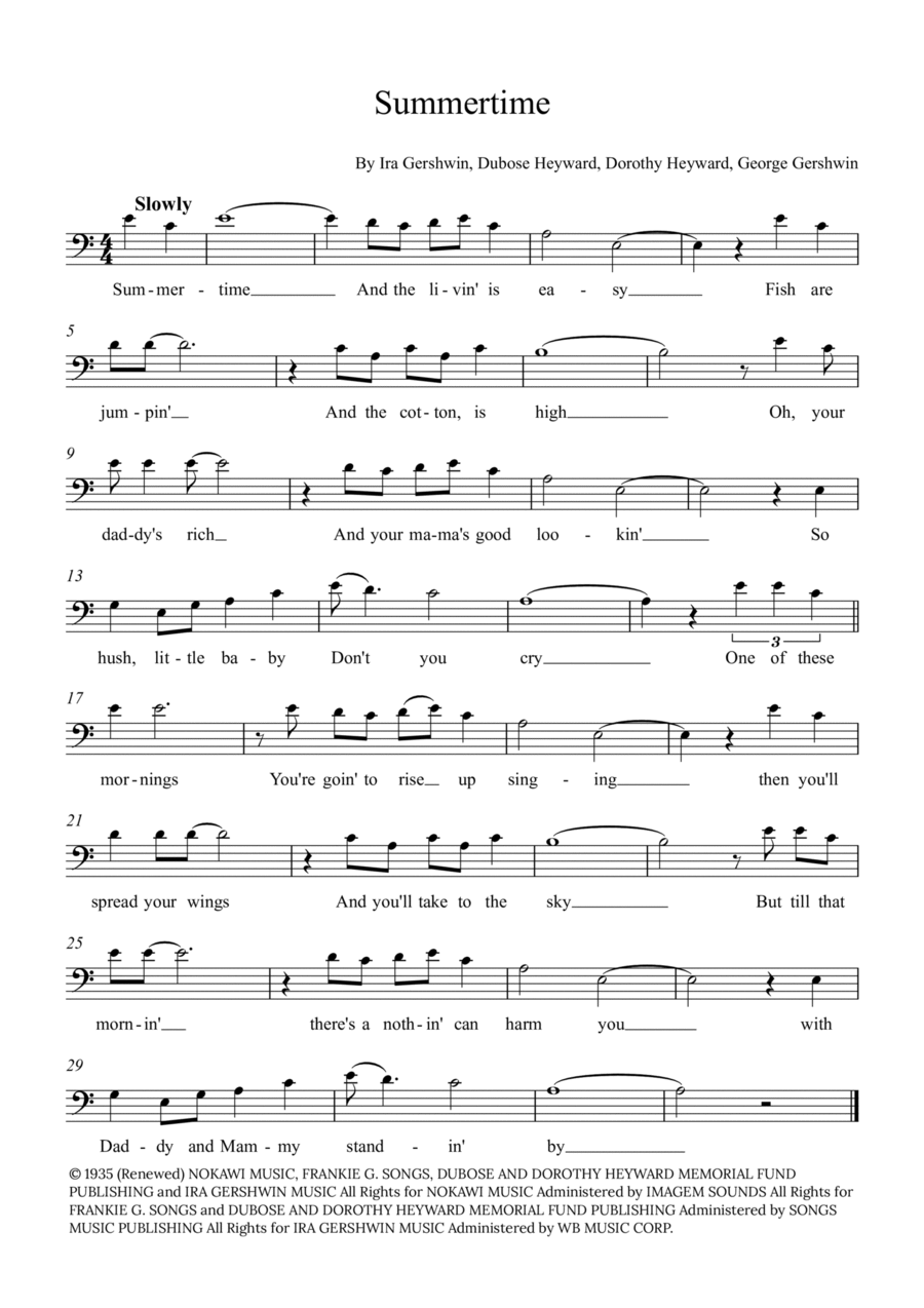 Summertime Bassoon Solo scores gallery preview page 1