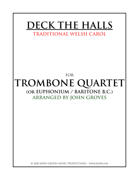 Deck The Halls - Trombone Quartet image number null