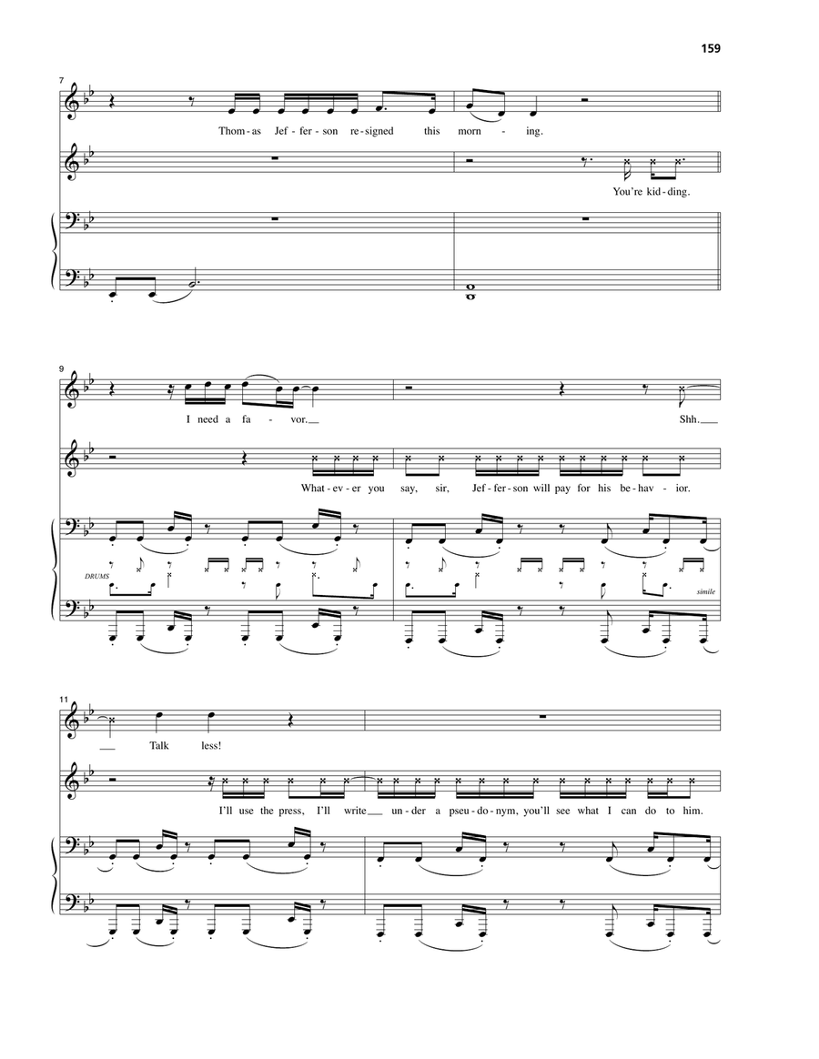 One Last Time (from Hamilton) Piano, Vocal scores gallery preview page 2