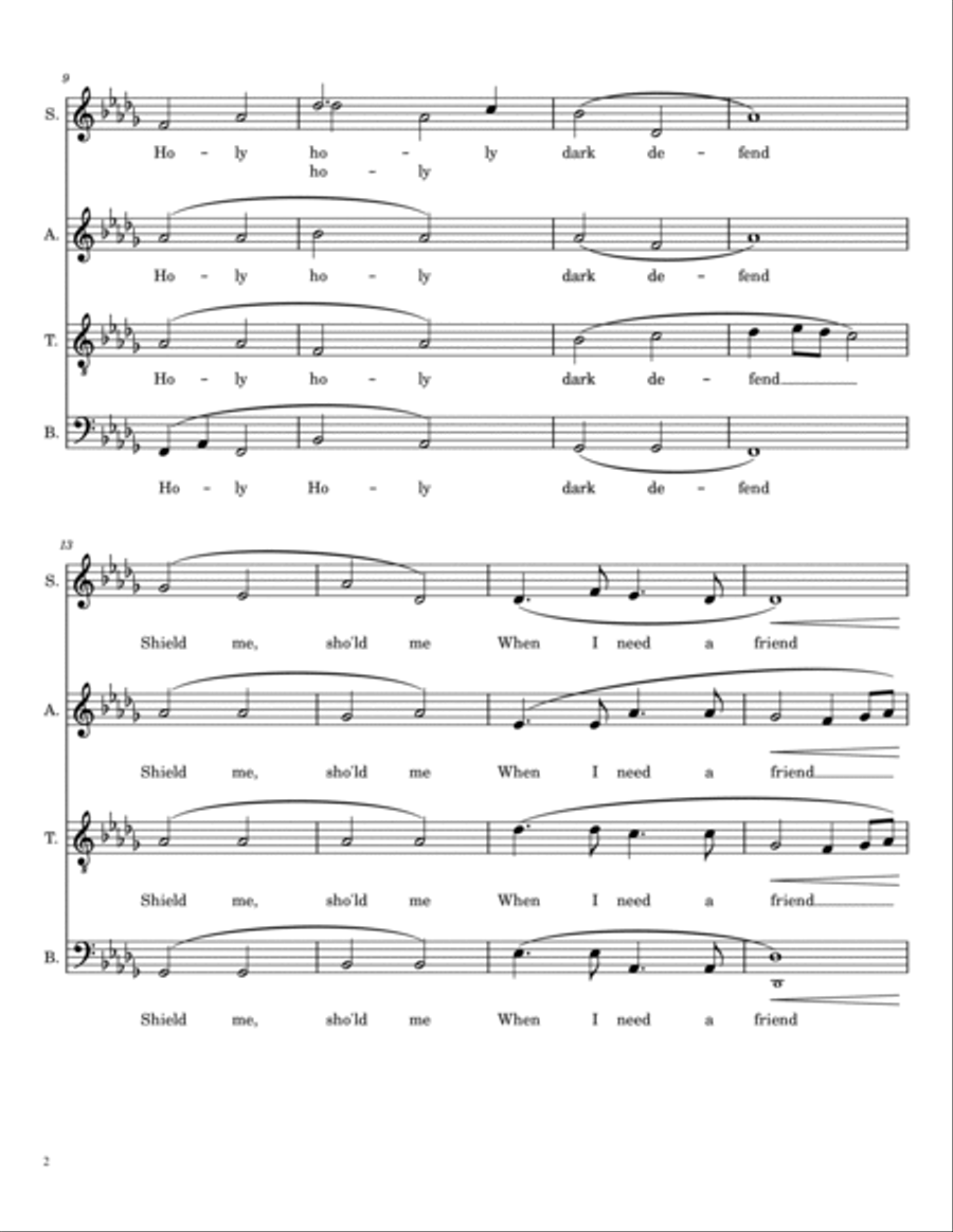 When I Need A Friend 4-Part scores gallery preview page 2