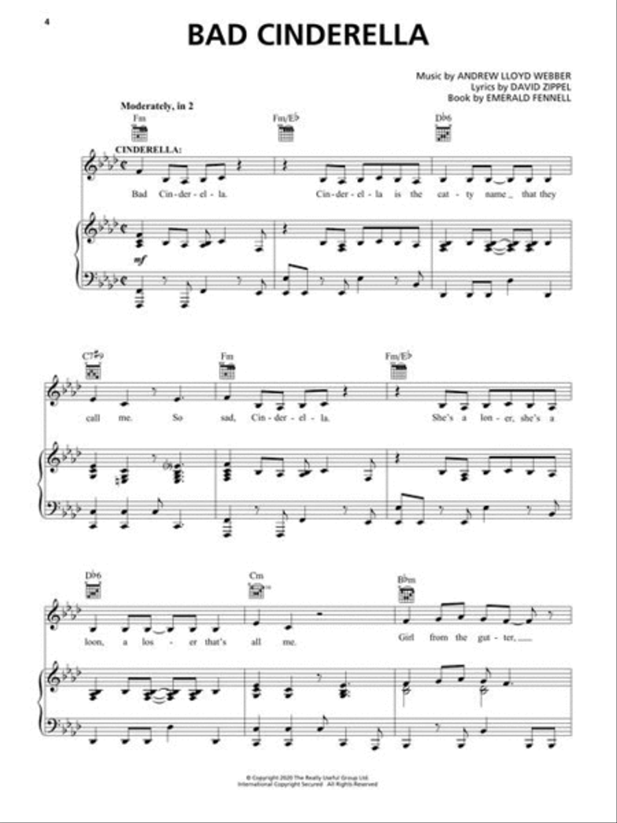 Andrew Lloyd Webber's Cinderella Piano, Vocal scores gallery preview page 4