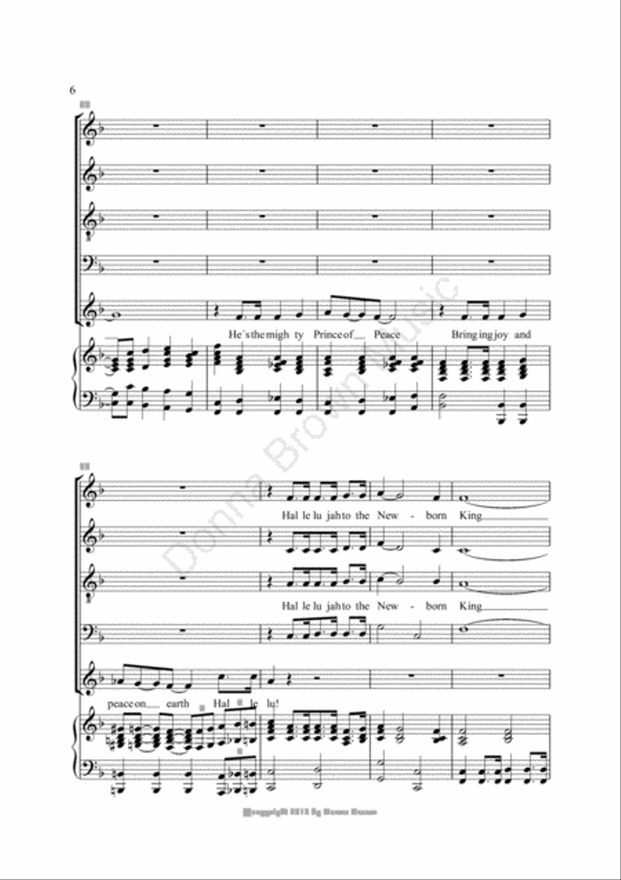 Hallelujah To The New-Born King - SATB 4-Part scores gallery preview page 6