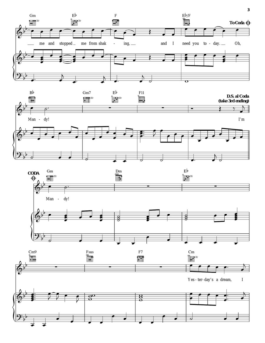 Mandy Acoustic Guitar scores gallery preview page 3