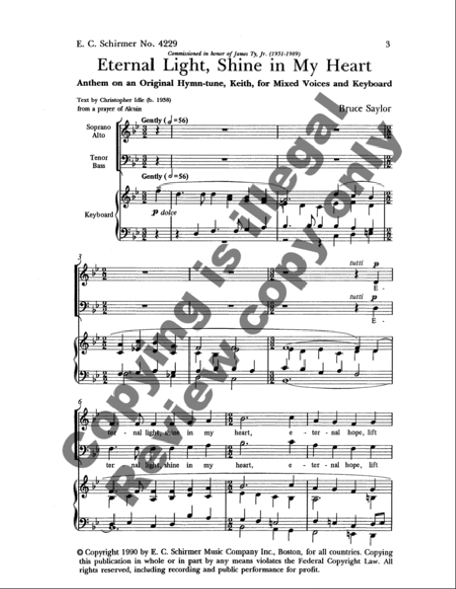 Eternal Light, Shine in My Heart 4-Part scores gallery preview page 8