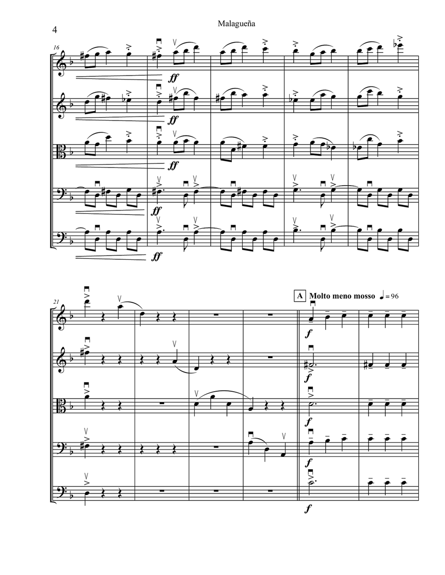 Malaguena String Orchestra scores gallery preview page 4