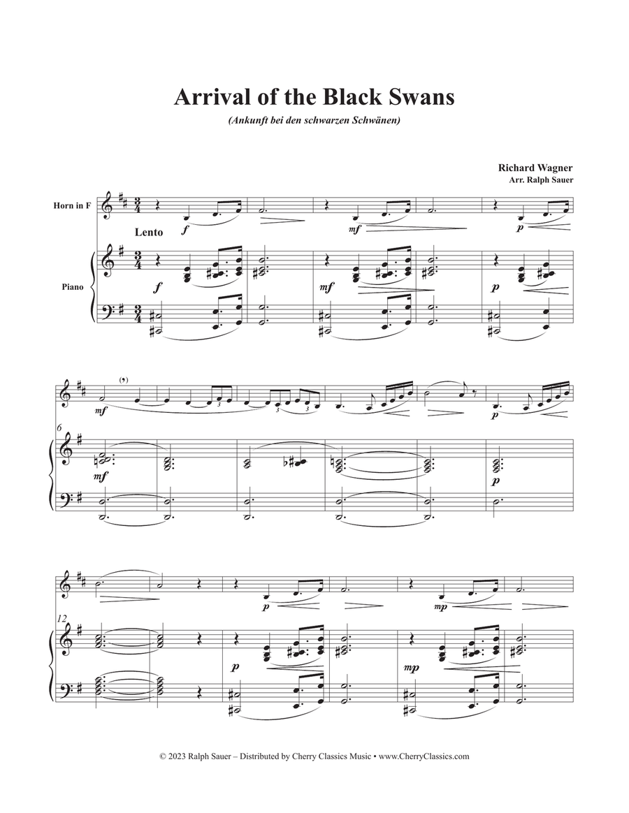 Arrival of the Black Swans for Horn and Piano Piano scores gallery preview page 3