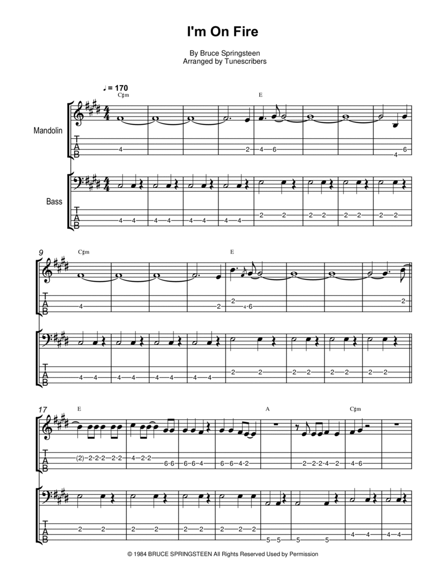 I'm On Fire Bass Voice scores gallery preview page 1