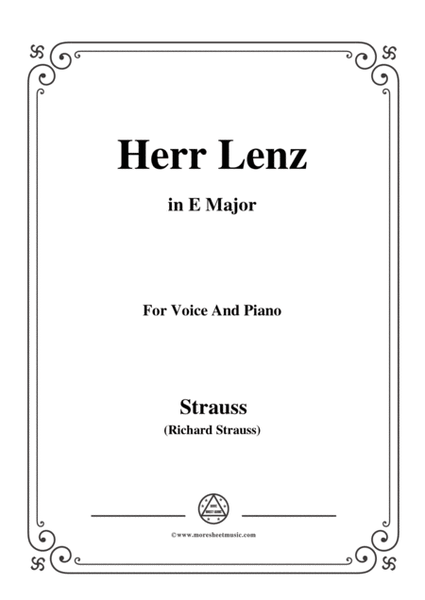 Richard Strauss-Herr Lenz in E Major,for Voice and Piano image number null