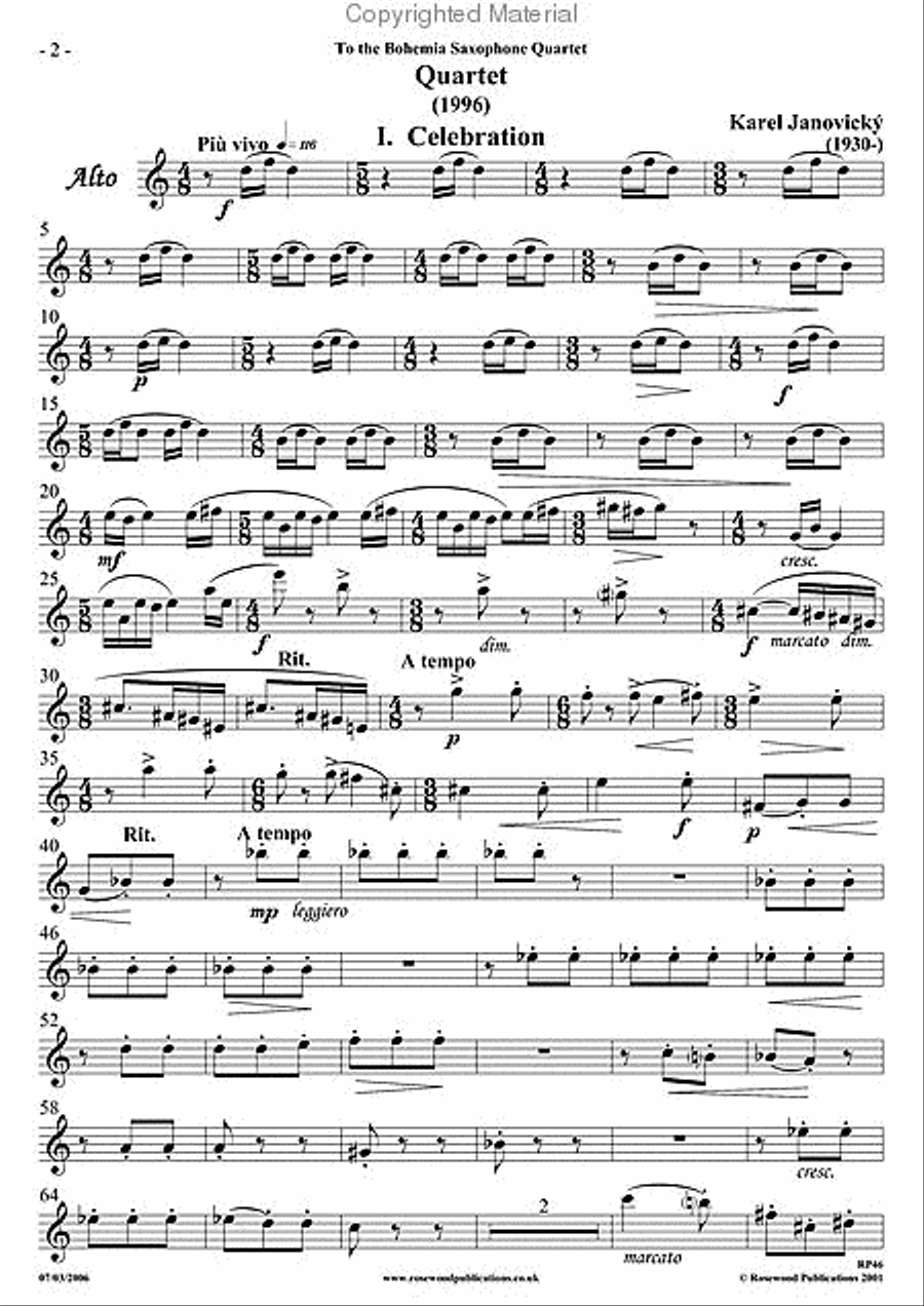 Saxophone Quartet Saxophone Quartet scores gallery preview page 4
