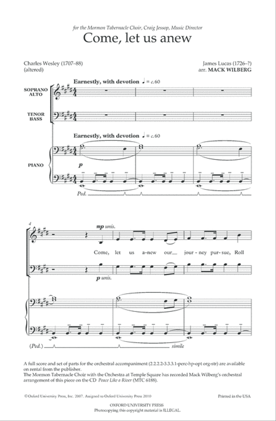 Come, let us anew 4-Part scores gallery preview page 2