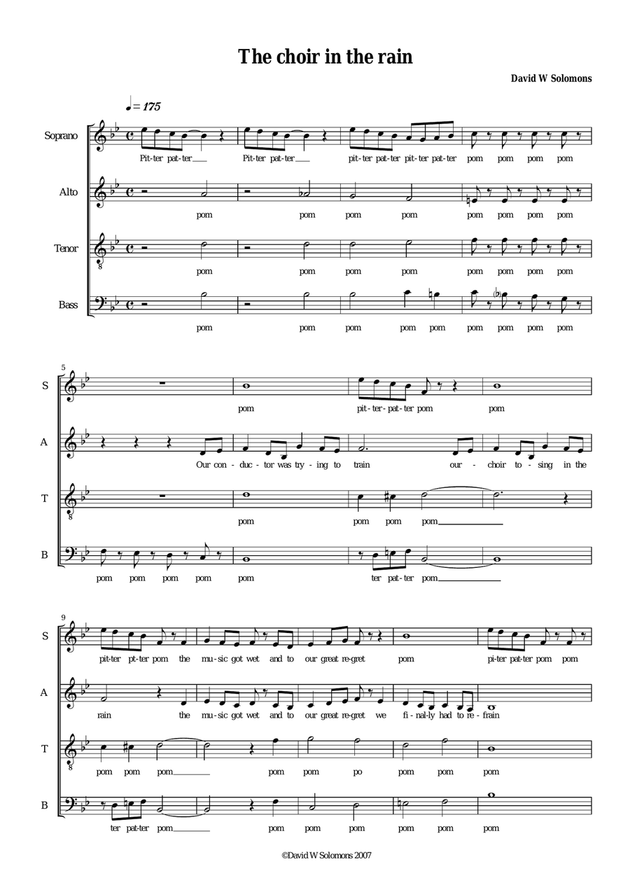 The choir in the rain (SATB) 4-Part scores gallery preview page 1