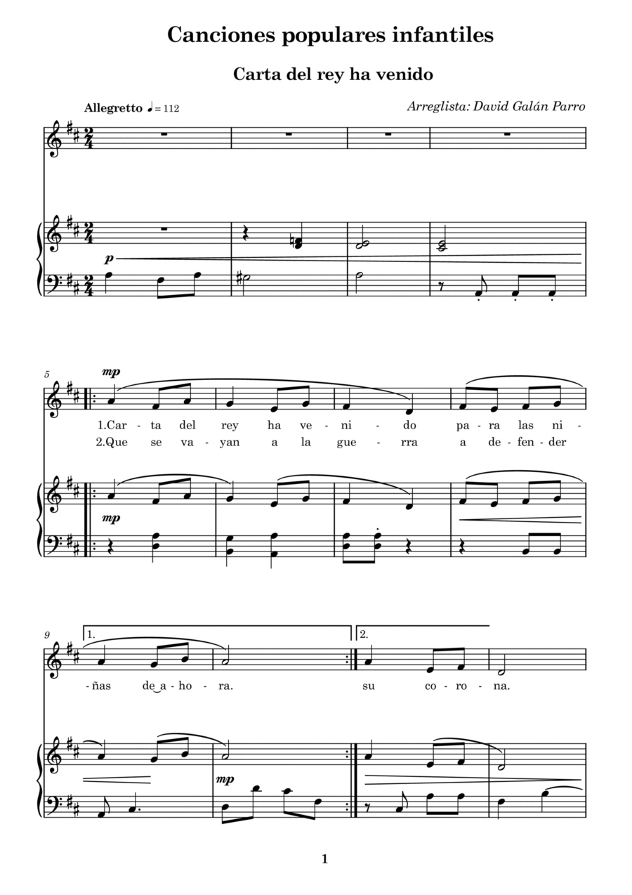 Carta del Rey ha venido Voice scores gallery preview page 1