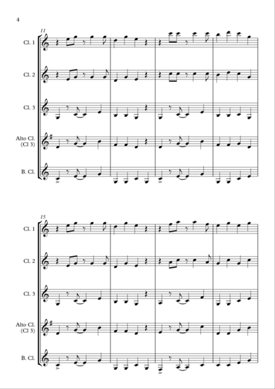 Under The Sea Clarinet Quartet scores gallery preview page 4