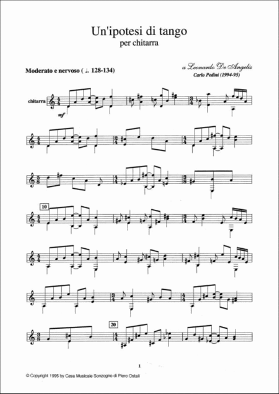 Un'ipotesi di tango Un'ipotesi di tango Classical Guitar scores gallery preview page 2