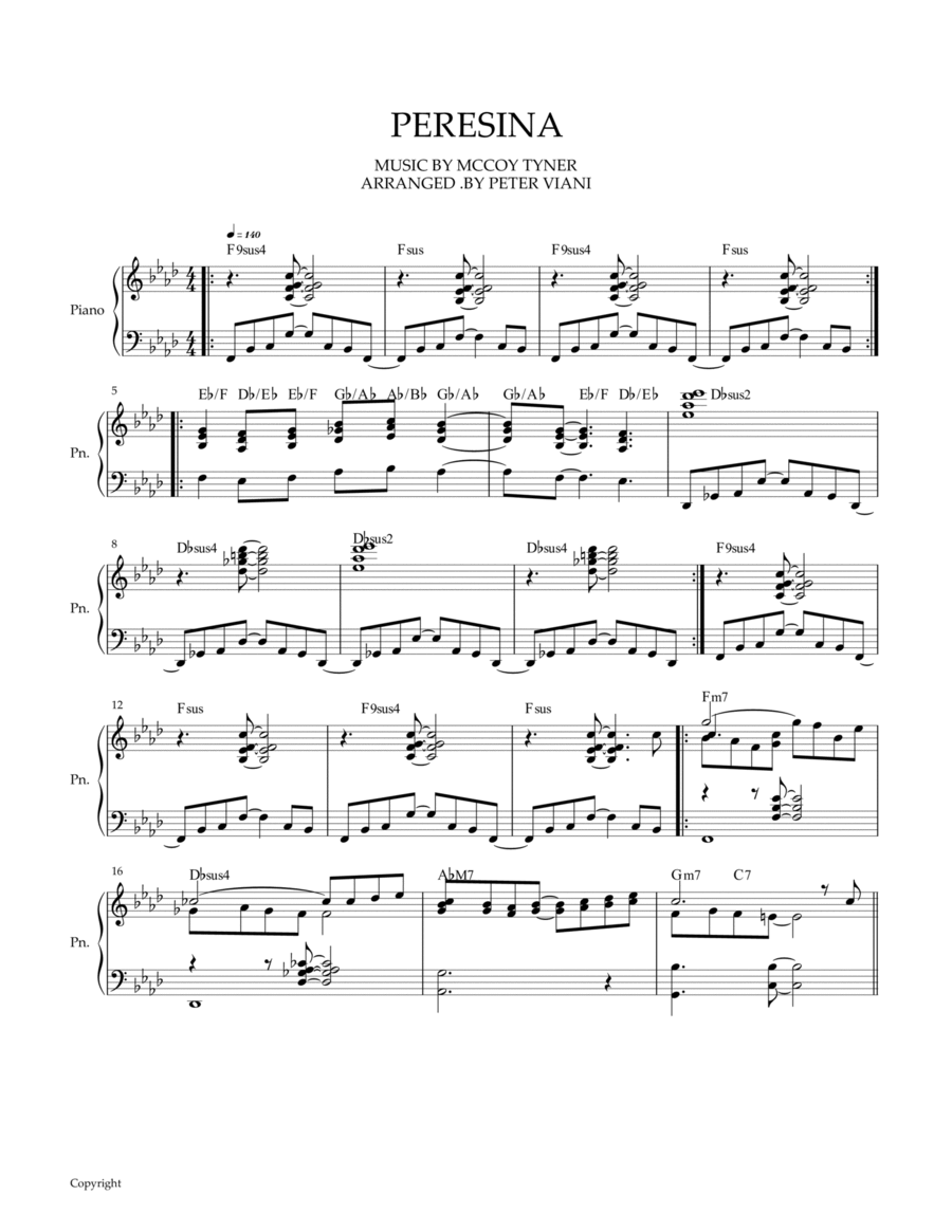 Peresina Peresina Piano Solo scores gallery preview page 1