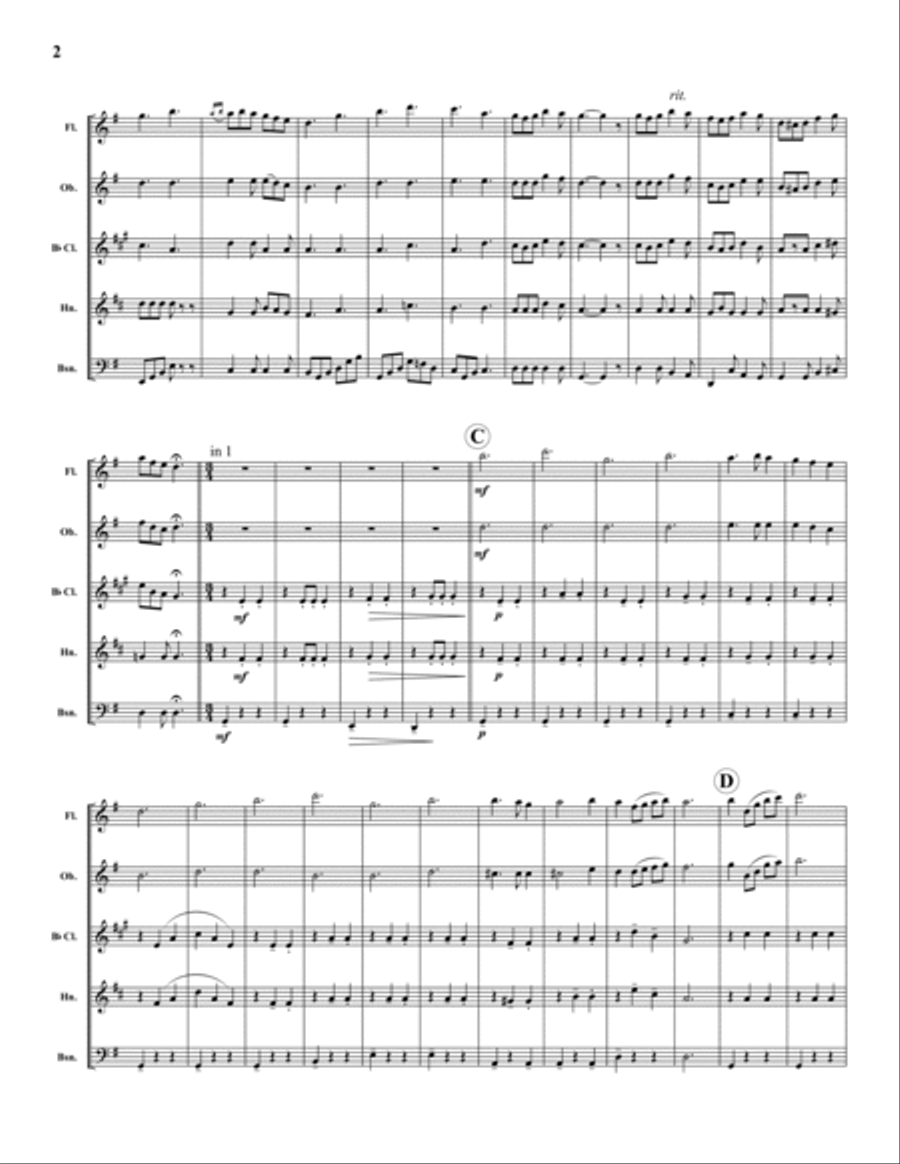 Hymn Suite #4 Woodwind Quintet scores gallery preview page 2