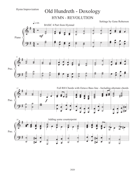 Doxology Old Hundreth Hymn Revolution Series for Piano