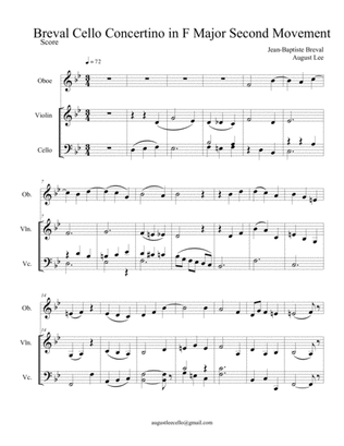 Breval Cello Concertino in F Major Second Movement