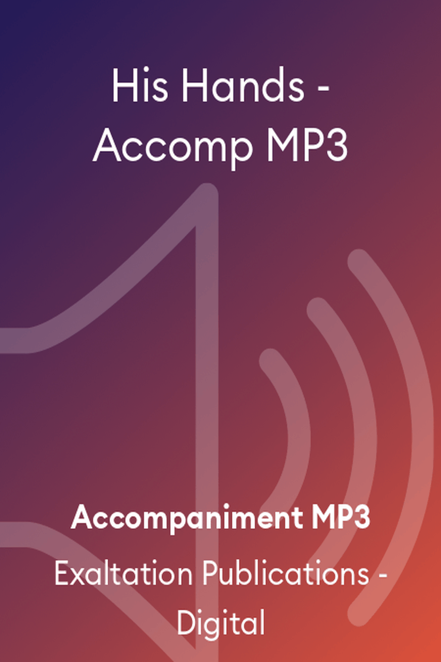 His Hands - Accomp MP3 Accompaniment MP3 scores gallery preview page 1