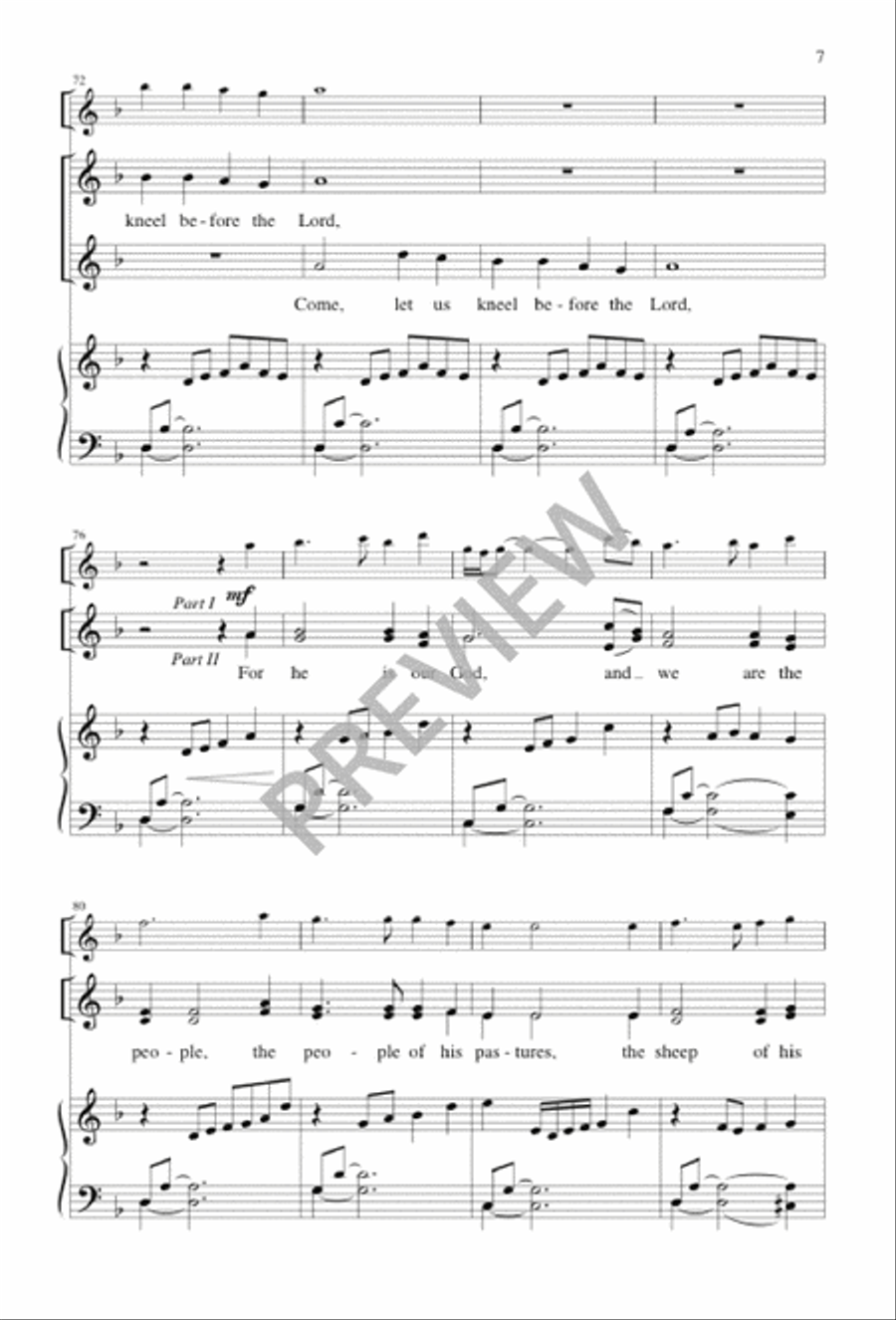 O Come Let Us Sing to the Lord 2-Part scores gallery preview page 7