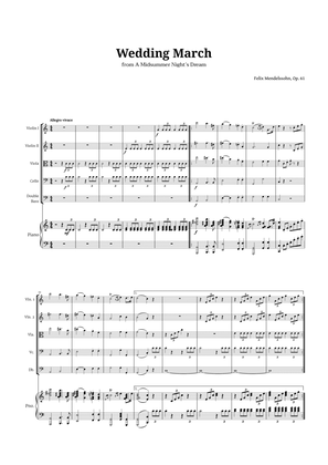 Wedding March by Mendelssohn for String Quintet and Piano