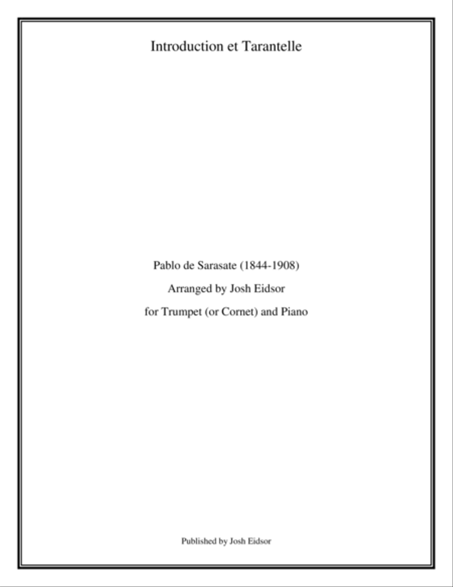 Introduction et Tarantelle (Sarasate) Trumpet Duet scores gallery preview page 1