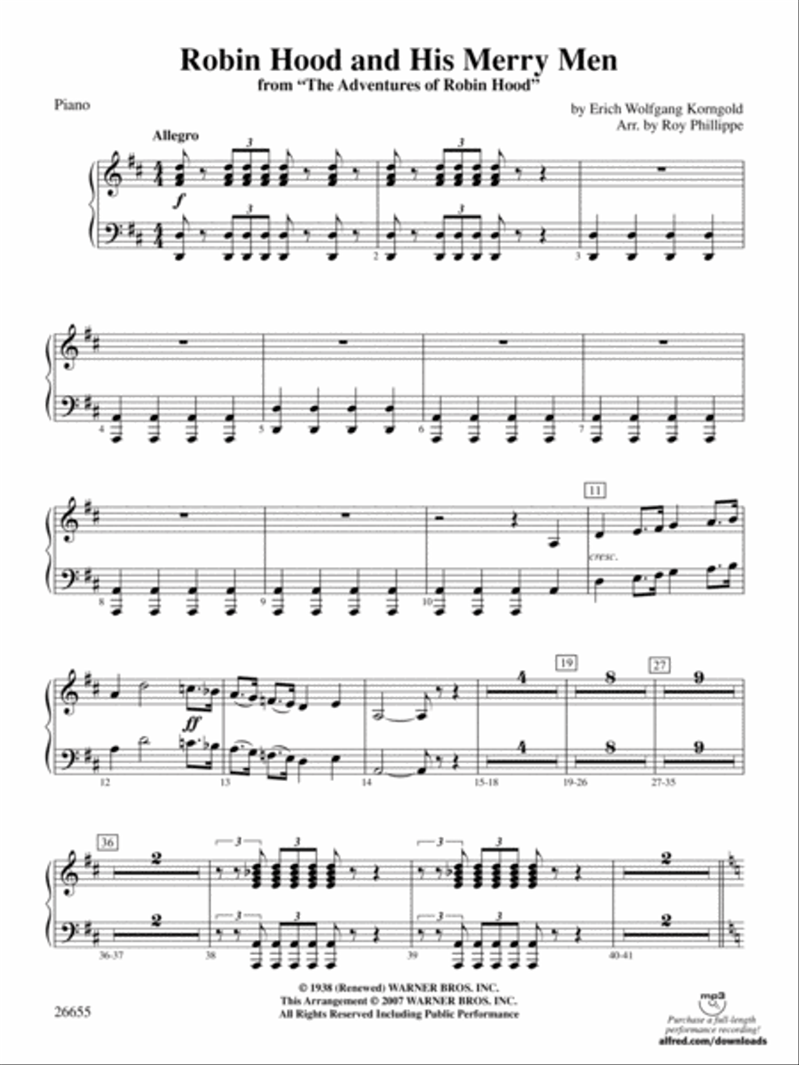 Robin Hood and His Merry Men: Piano Accompaniment Full Orchestra scores gallery preview page 1