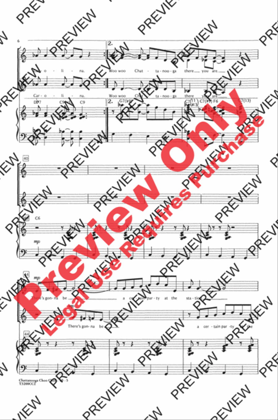 Chattanooga Choo Choo SSA scores gallery preview page 6