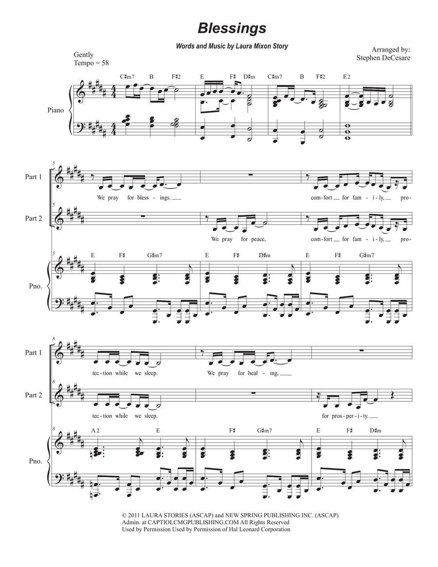 Blessings Blessings 2-Part scores gallery preview page 1