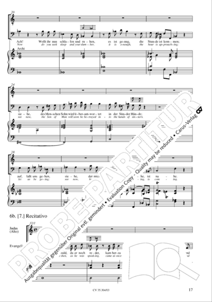 St. Mark Passion (Markus-Passion) 4-Part scores gallery preview page 18