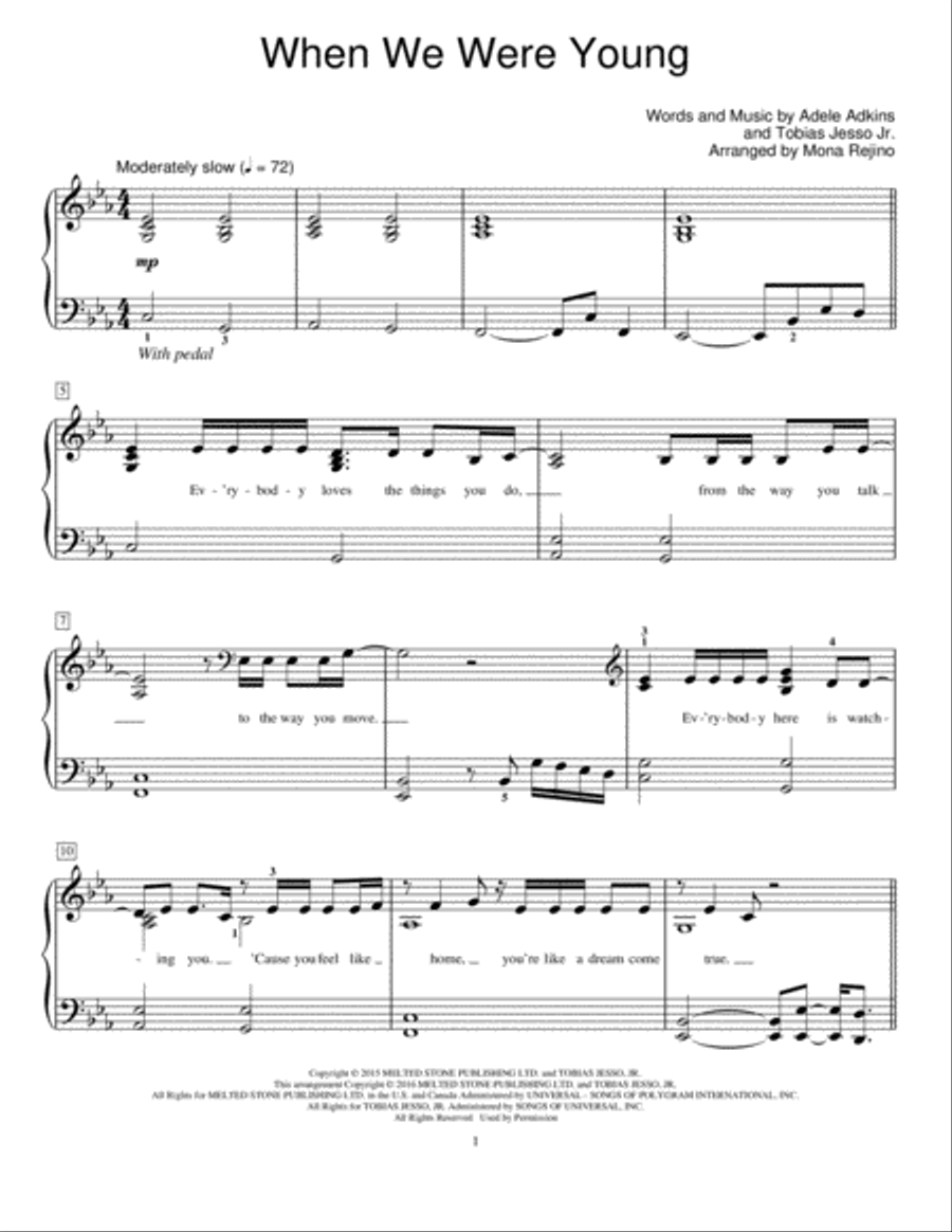 When We Were Young Piano Method scores gallery preview page 1