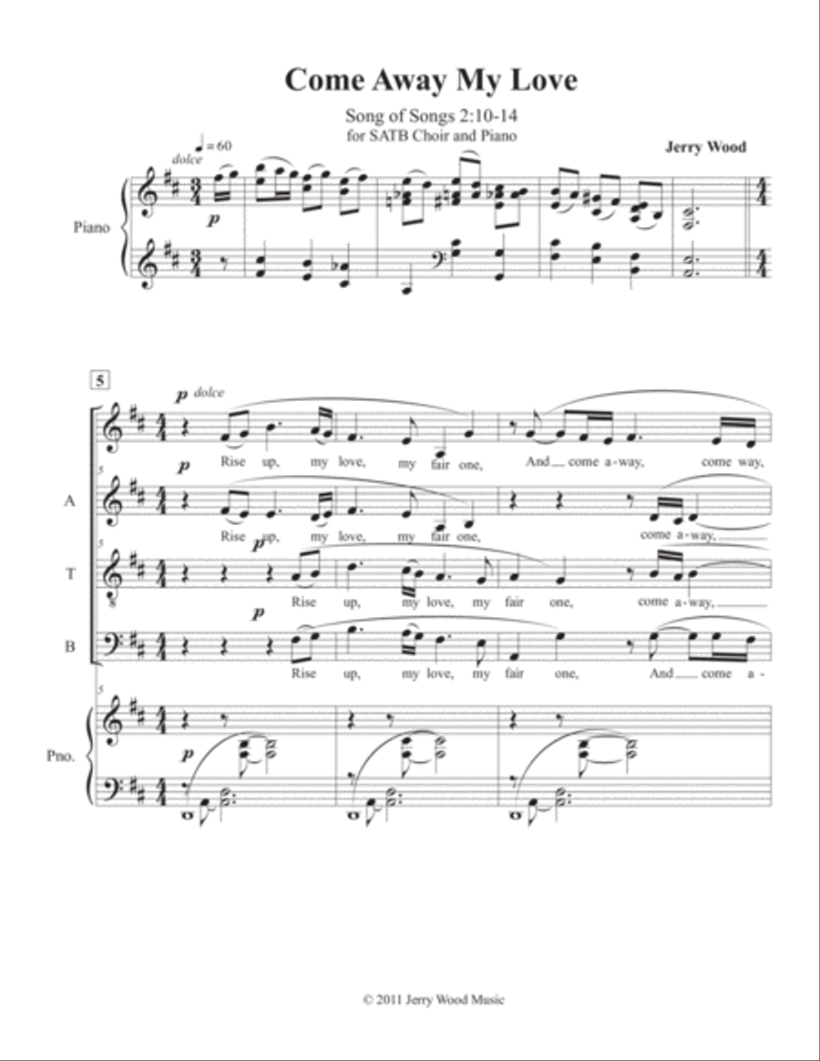 Come Away My Love 4-Part scores gallery preview page 1