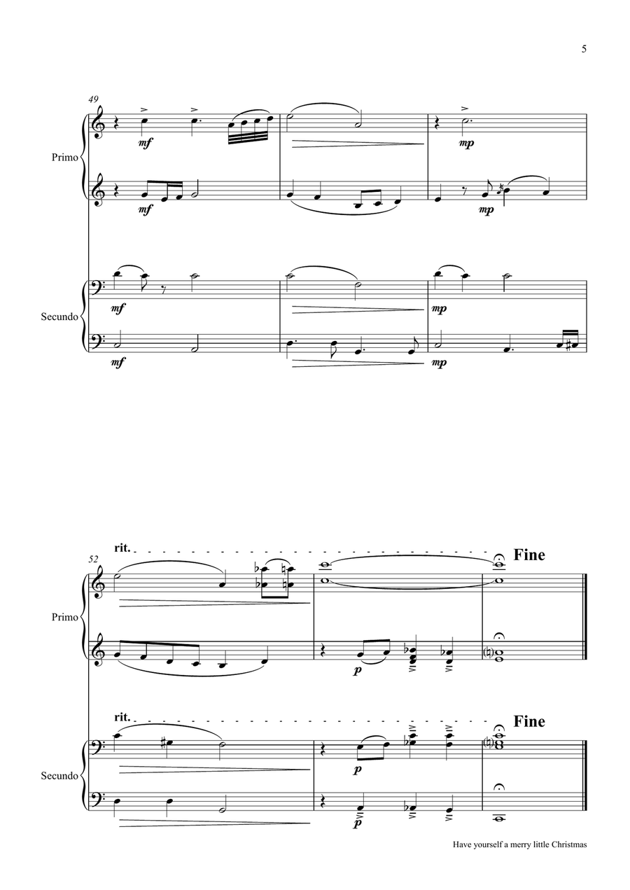 Have Yourself A Merry Little Christmas from MEET ME IN ST. LOUIS 2 Pianos, 4-Hands scores gallery preview page 5