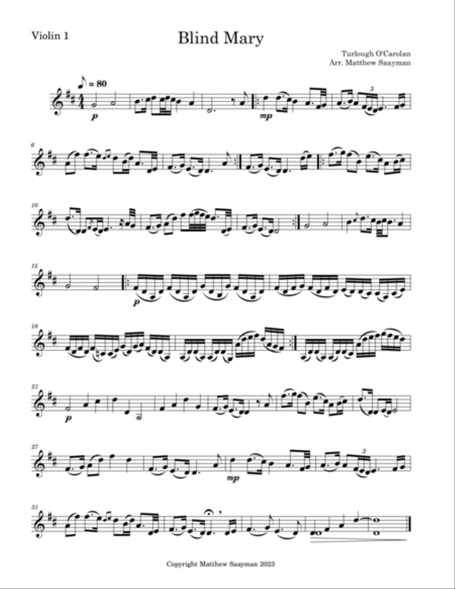 Blind Mary - Violin, Cello and Oboe Oboe scores gallery preview page 4