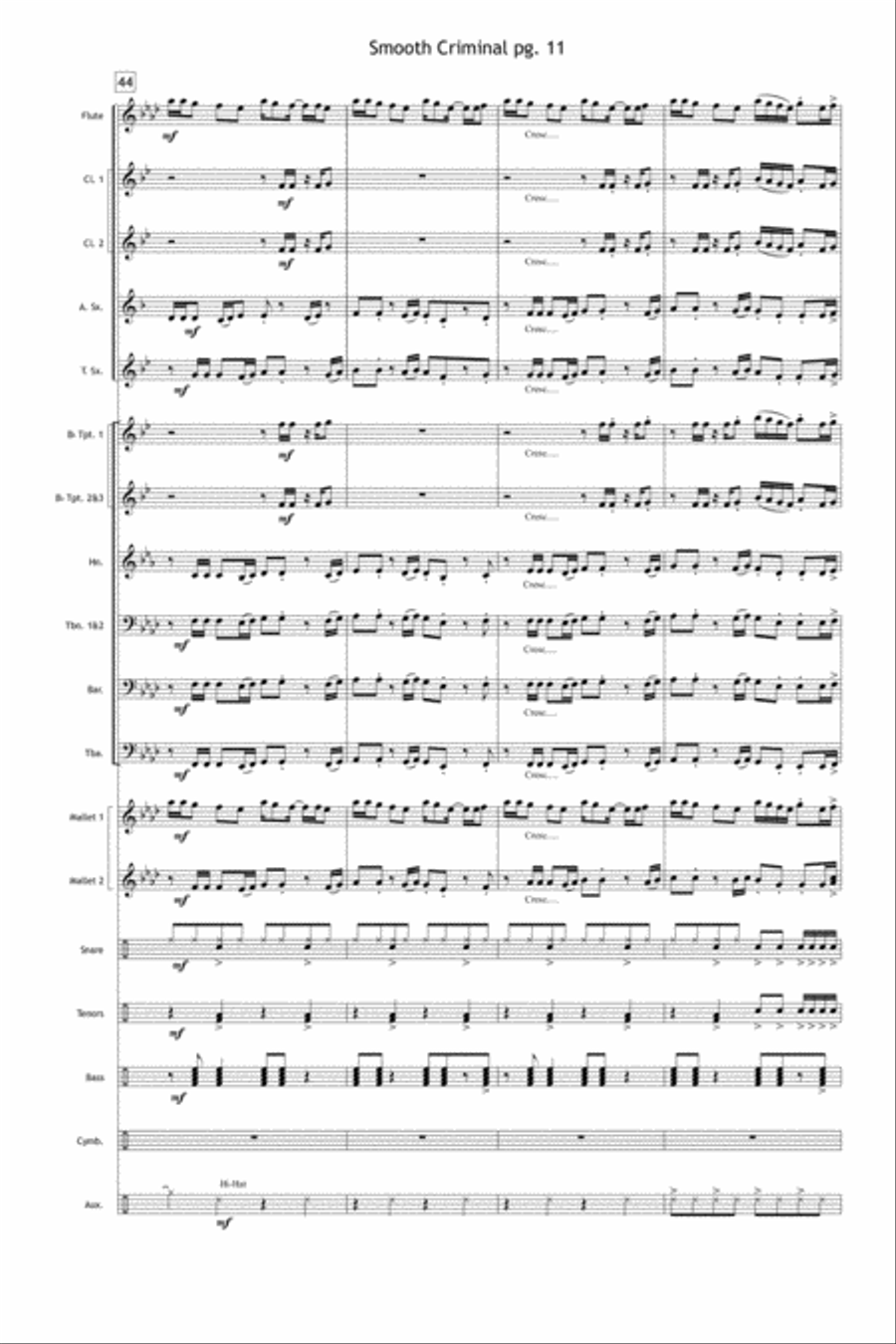 Smooth Criminal Marching Band scores gallery preview page 12